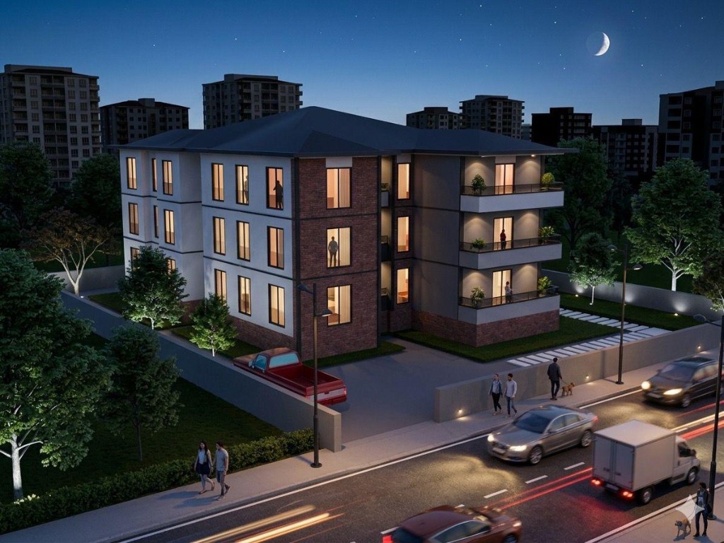 Sakarya Tuzla Mahallesi Bina Projesi gece görünümü